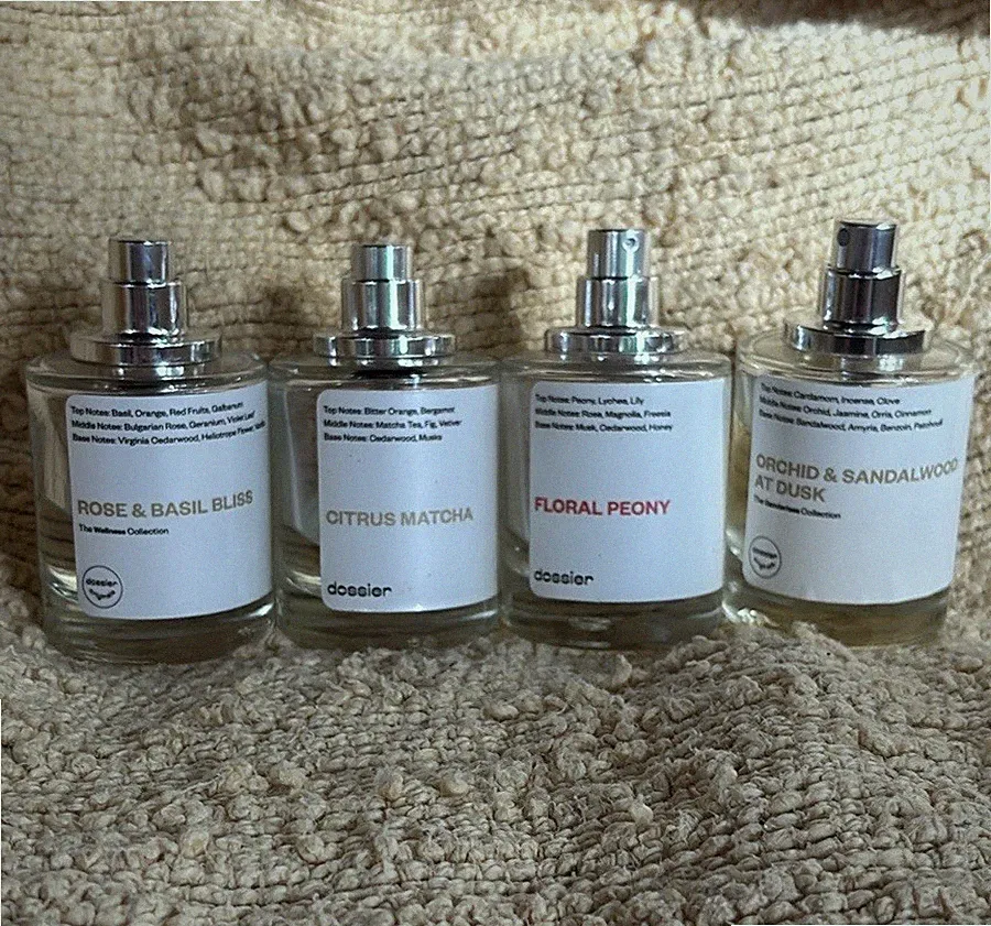 Bundle 4 Dossier Perfumes Fragrance Collectible Clean Nontoxic Samples