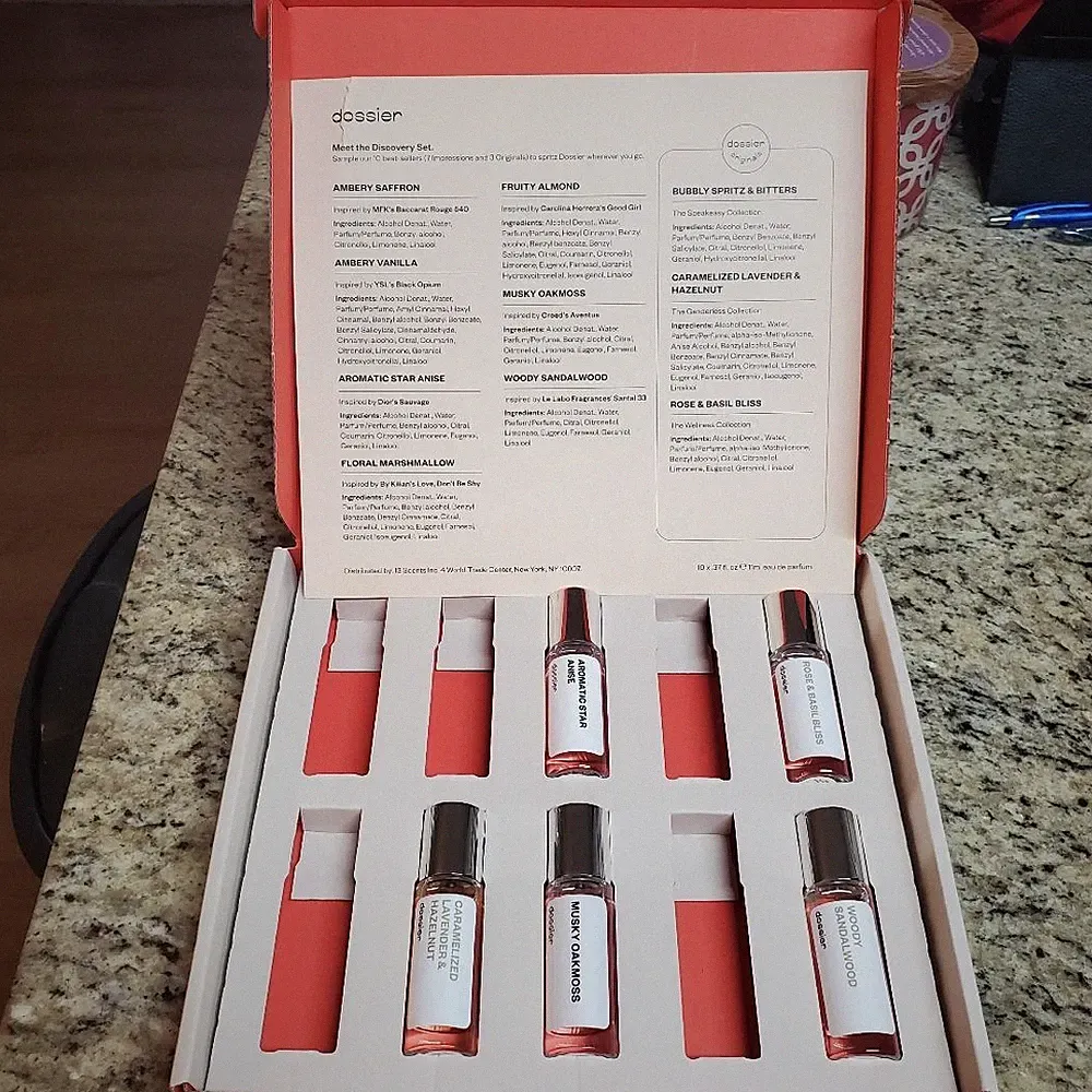 Dossier Fragrance Sampler Set Eau de Parfum EDP Spray in Different Scents (5)